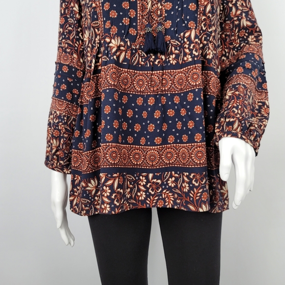 Nwot Daniel Rainn Tassel Tie Long Sleeve Blouse - Picture 5 of 11